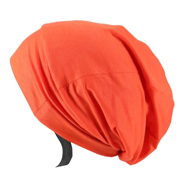 ALEXANDER PRODUCTS Satin Lined Sleep Cap Adjustable Bonnet Slouchy Beanie Natural Curly Hair Women