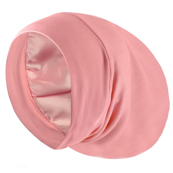 ALEXANDER PRODUCTS Satin Lined Sleep Cap Adjustable Bonnet Slouchy Beanie Natural Curly Hair Women